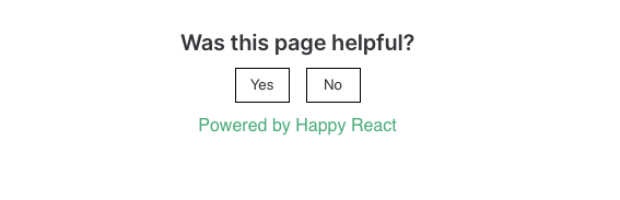 HappyReact widget setup with our custom styling